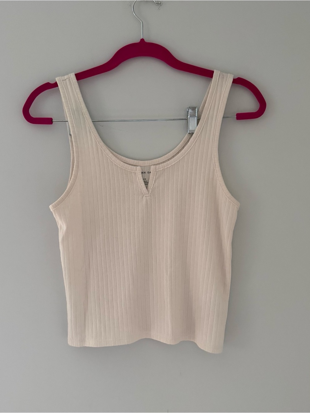 American Eagle Outfitters Ribbed Tank in Cream